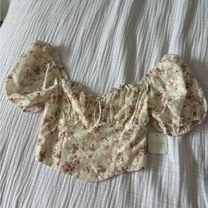 Altar'd State Cream Floral Blouse